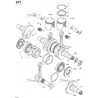 Crankshaft And Pistons Gsx 377