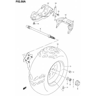 LEFT REAR WHEEL (MODEL K1)