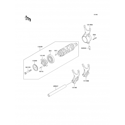 Gear Change Drum/Shift Fork(s)