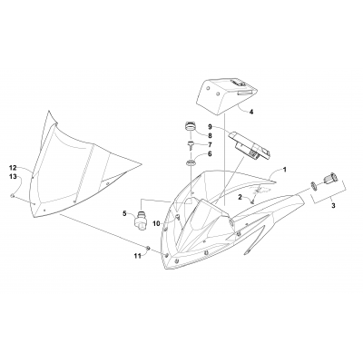 WINDSHIELD AND INSTRUMENTS ASSEMBLIES