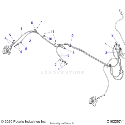 BRAKES, BRAKE LINES, REAR - A23SJS57CX/EX (C102257-1)