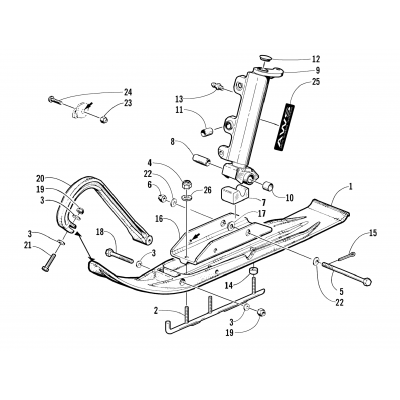 SKI AND SPINDLE ASSEMBLY