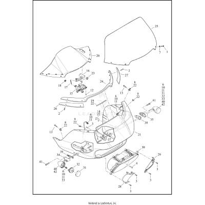 WINDSHIELD, FAIRING AND HEADLAMP