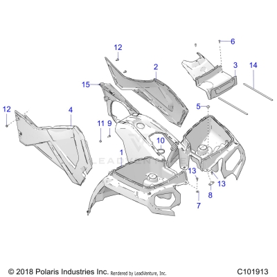 BODY, FRONT CAB and SIDE PANELS - A19SHE57FP (C101913)