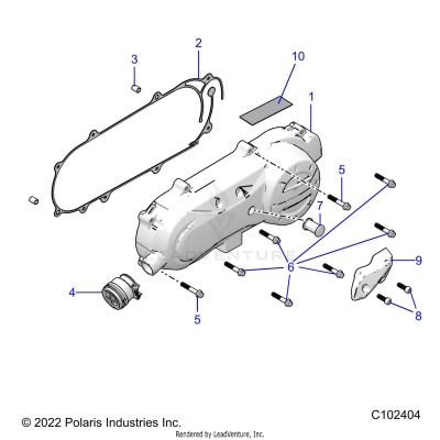 DRIVE TRAIN, CLUTCH COVER AND DUCTING - A23HBE07N2 (C102404)