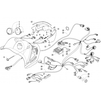 HEADLIGHT, INSTRUMENTS, AND WIRING ASSEMBLIES