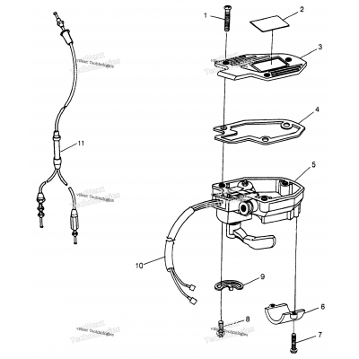 Controls Throttle Asm./Cable Sport 400L & Trail Blazer W97ba25