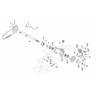 REAR AXLE AND BRAKE ASSEMBLY