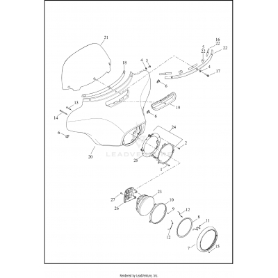 WINDSHIELD, FAIRING AND HEADLAMP