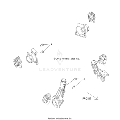 BRAKES, CALIPER MOUNTING - A17DAH57A5 (49ATVCALIPERMTG14325)