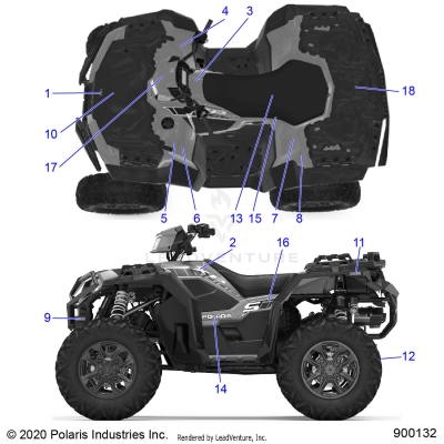 BODY, DECALS - A20SLZ95AE (900132-01)