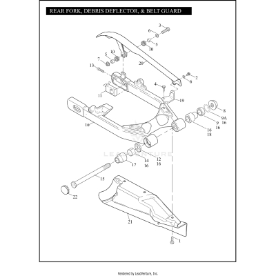 REAR FORK, DEBRIS DEFLECTOR, & BELT GUARD