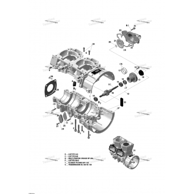 Crankcase And Water Pump - 600 E-Tec