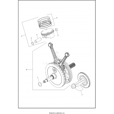 PISTONS AND FLYWHEEL ASSEMBLY - MILWAUKEE-EIGHT® 121 ENGINE