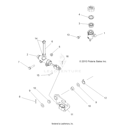 BRAKES, BRAKE PEDAL and MASTER CYLINDER - A20SEE50A1/A5/CA1/CA5 (49ATVBRAKEFOOT11SP500)