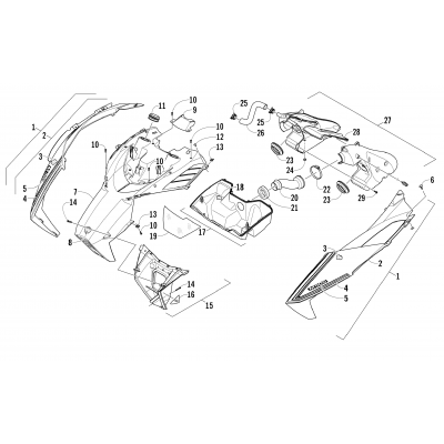 HOOD AND AIR INTAKE ASSEMBLY