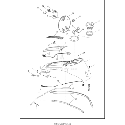 CONSOLE, FUEL TANK - FLHTCUTG, FLTRT