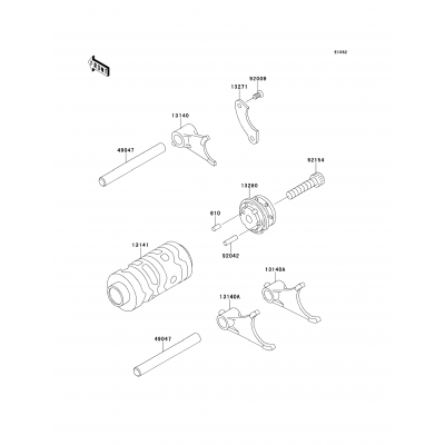 Gear Change Drum/Shift Fork(s)