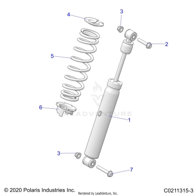 SUSPENSION, SHOCK, REAR - A25SYY95AH (C0211315-3)