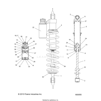 SUSPENSION, SHOCK, REAR TRACK, W/RES. - S19EGK8PS (600055)