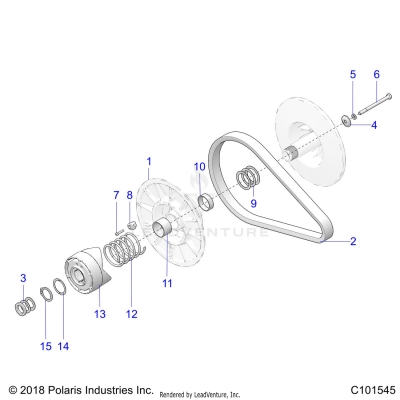 DRIVE TRAIN, SECONDARY CLUTCH - A25SEA57L5 (C101545)