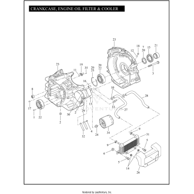 CRANKCASE, ENGINE OIL FILTER & COOLER - TWIN CAM 103™