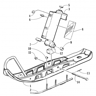 SKI AND SPINDLE ASSEMBLY