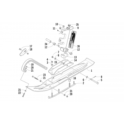 SKI AND SPINDLE ASSEMBLY