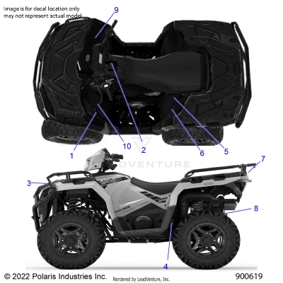 BODY, DECALS GENERAL - A23SHR57AH (900619)