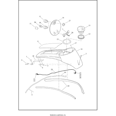 CONSOLE, FUEL TANK - FLHTP