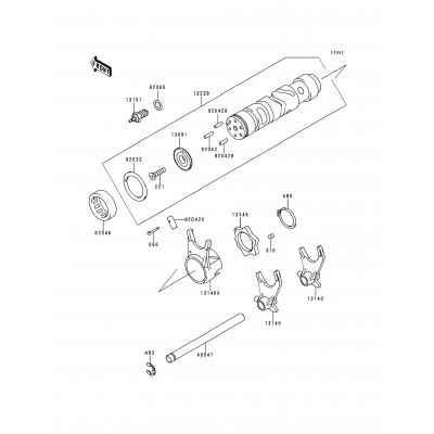 Gear Change Drum/Shift Fork(s)