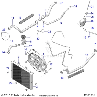 ENGINE, COOLING SYSTEM - A19SHE57FP (101187)