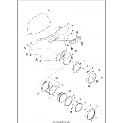 WINDSHIELD, FAIRING AND HEADLAMP - FLHTCUTG