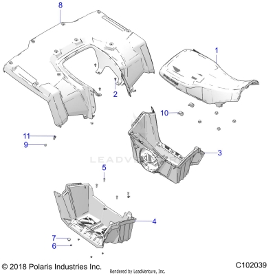 BODY, REAR CAB, SEAT and FOOTWELLS - A19SHS57CP/EP (C102039)