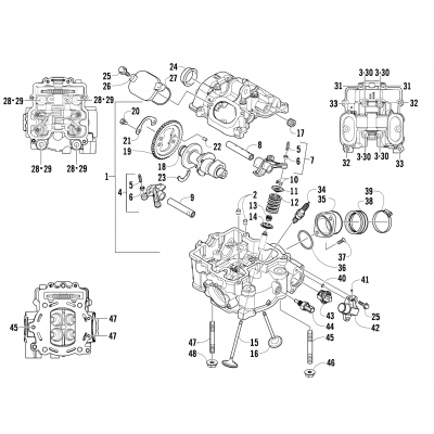 CYLINDER HEAD AND CAMSHAFT/VALVE ASSEMBLY