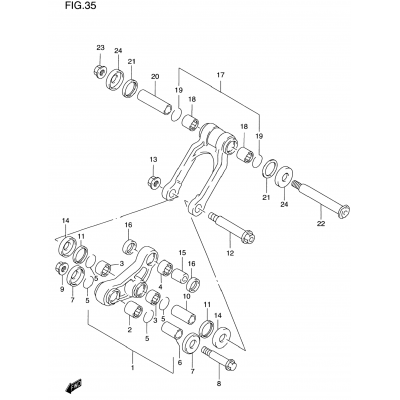 REAR CUSHION LEVER (MODEL T/V)