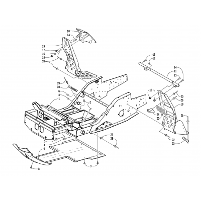 FRONT FRAME AND FOOTREST ASSEMBLY