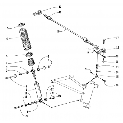 SHOCK ABSORBER AND SWAY BAR ASSEMBLY