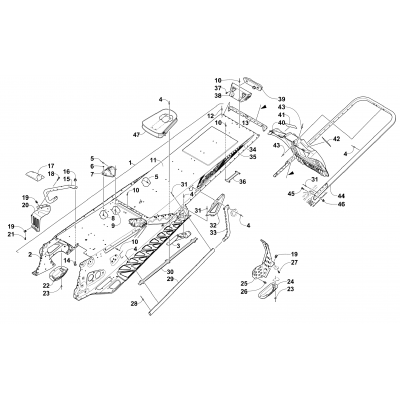 TUNNEL, REAR BUMPER, AND SNOWFLAP ASSEMBLY