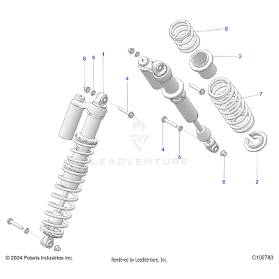SUSPENSION, SHOCK, REAR - A25SGE95AT (C102760)