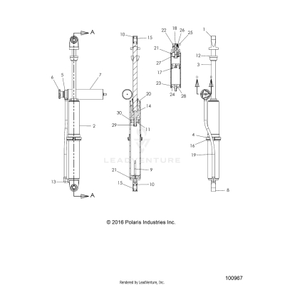 SUSPENSION, REAR SHOCK - A17DCE87AU (100967)