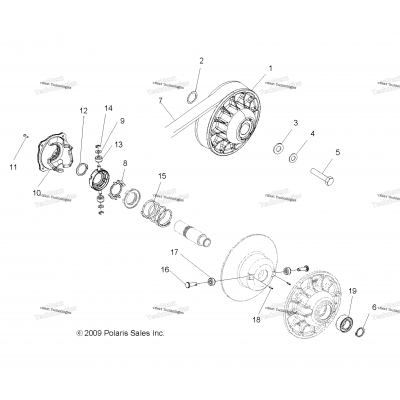 Drive Train, Secondary Clutch A09mh50as