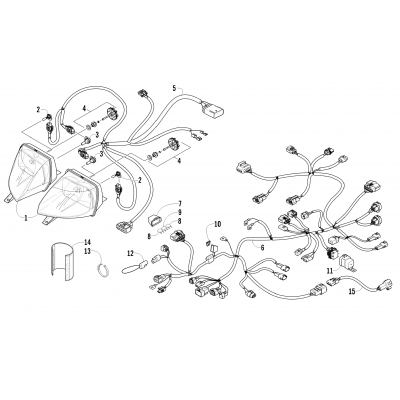 HEADLIGHT AND WIRING ASSEMBLIES