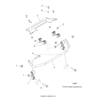 SUSPENSION, STABILIZER BAR, FRONT - A17DAE57AM (100687)