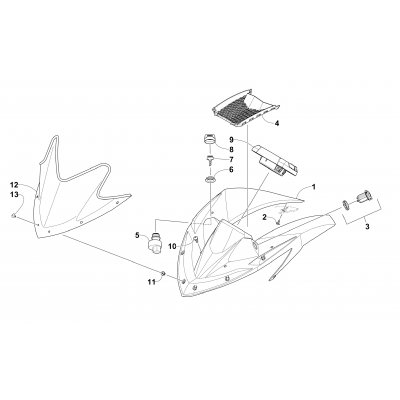 WINDSHIELD AND INSTRUMENTS ASSEMBLIES