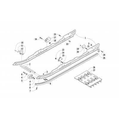 SLIDE RAIL AND TRACK ASSEMBLY