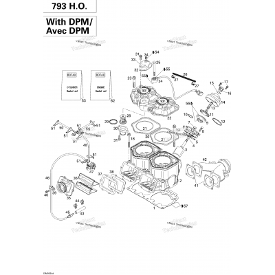 Cylinder, Exhaust Manifold And Reed Valve 793Ho With Pdm