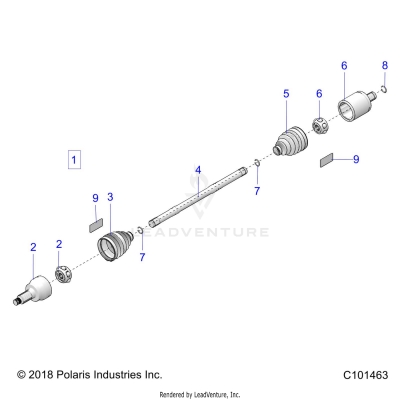DRIVE TRAIN, DRIVE SHAFT, FRONT - A23SXE95PG/PK (C101463)