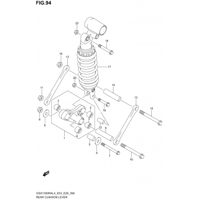 REAR CUSHION LEVER (GSX1300RAL4 E28)