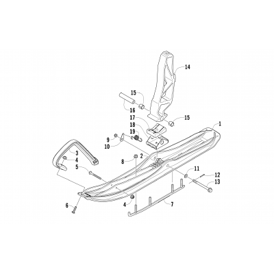 SKI AND SPINDLE ASSEMBLY